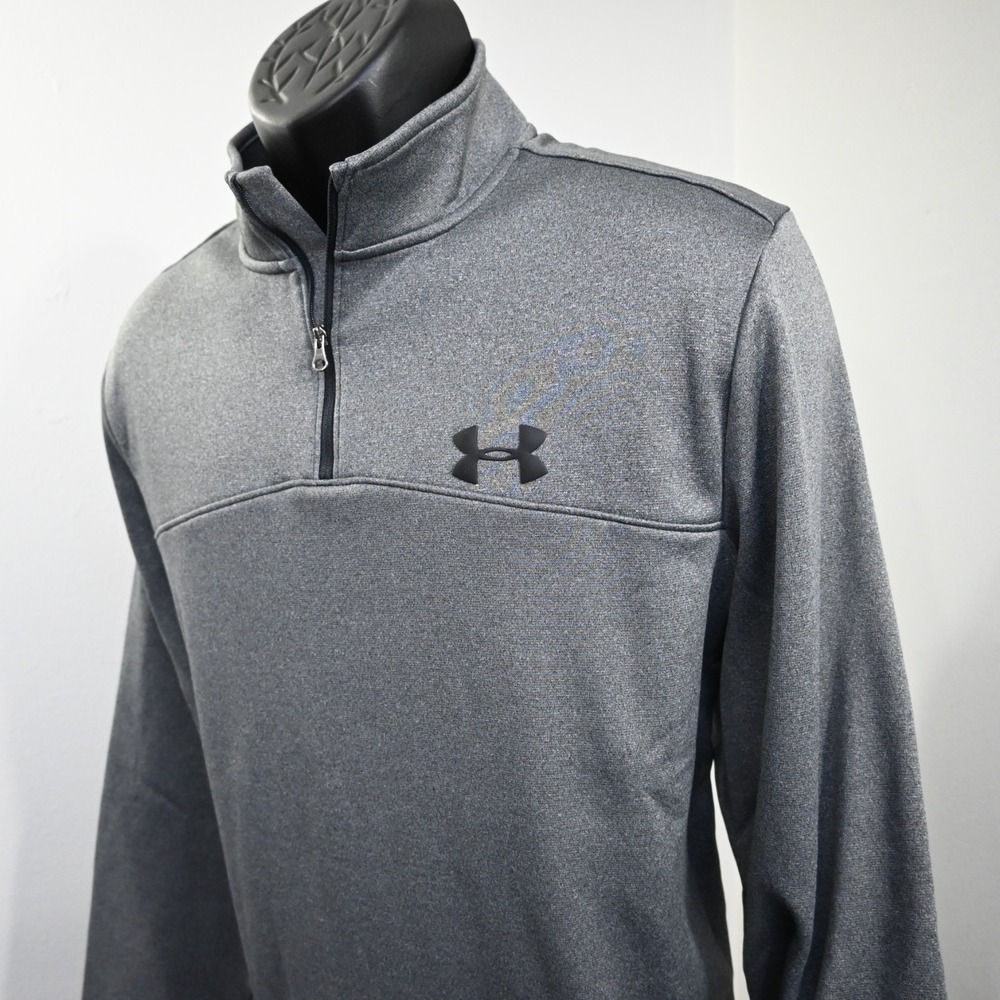 Under Armour Golf 1/4 Zip Fleece Jacket Mens Large Gray ColdGear Loose Pullover